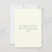 Vorschlagskarte für das Whimsical Chic Red Bow Flo Einladung (Rückseite)