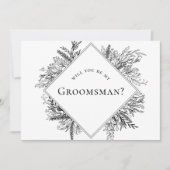Vorschlagskarte für den Trauzeuge "Weiß und Schwar Einladung (Vorderseite)