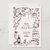 Vorschlagskarte für die handgezeichnete Trauzeugin Einladung (Vorderseite)