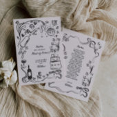 Vorschlagskarte für die handgezeichnete Trauzeugin Einladung