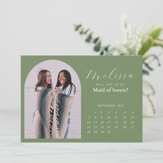 Vorschlagskarte für die hellgrüne Minimal-Arch-Bri Einladung (Stehend Vorderseite)