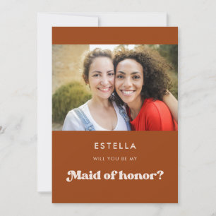 Vorschlagskarte für die orangefarbene Retro-Trauze Einladung