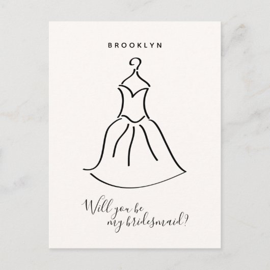 Vorschlagskarte für ein einfaches Kleid Postkarte (Vorderseite)