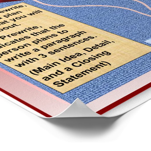 Vorschreiben-1 Absatz-3 Sätze- Poster 12"x12" (Ecke)