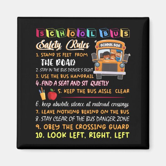 Vorschriften für die Sicherheit von Schulbussen Magnet (Vorne)