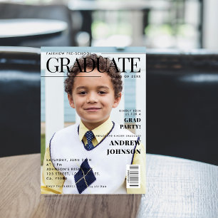 Vorschul-Kindergarten-Abschluss-Magazin-Cover Einladung