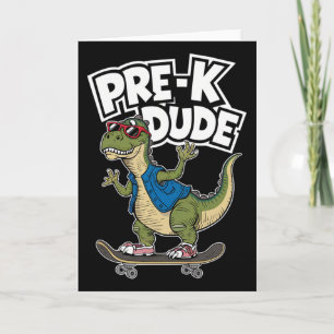 Vorschul-Typ Dinosaurier Skateboard fahren Kinderg Karte