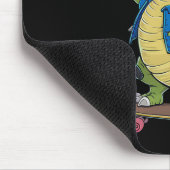 Vorschul-Typ Dinosaurier Skateboard fahrende Kinde Mousepad (Ecke)