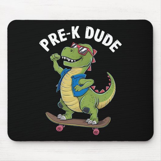 Vorschul-Typ Dinosaurier Skateboard fahrende Kinde Mousepad (Vorne)