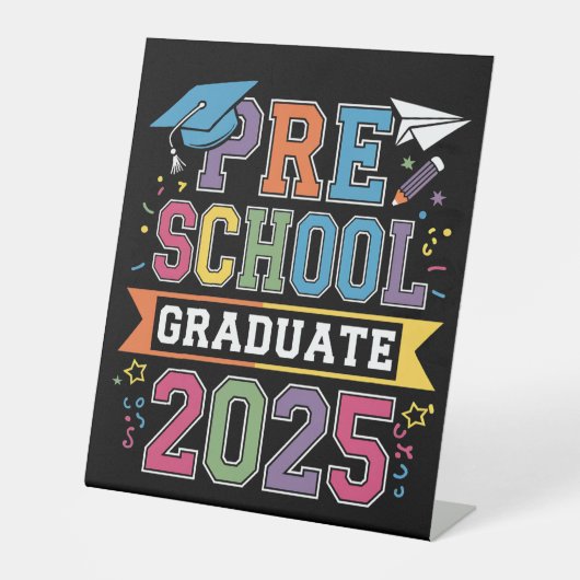 Vorschulabschluss 2025 Abschluss Vorschule Sockelschild (Vorderseite)