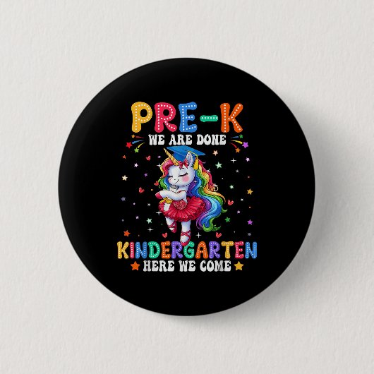 Vorschulabschluss 2025 Einhorn Mädchen Vorschulabs Button (Vorderseite)