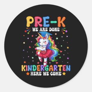Vorschulabschluss 2025 Pre-K Absolventin Mädchen U Runder Aufkleber