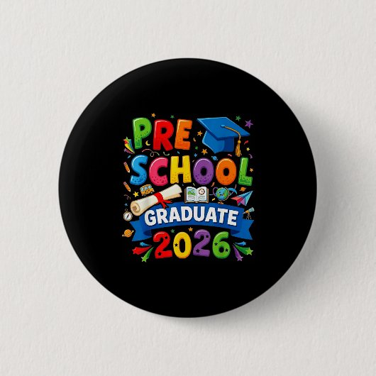 Vorschulabschluss 2026 Vorschulkinder Jungen Button (Vorderseite)