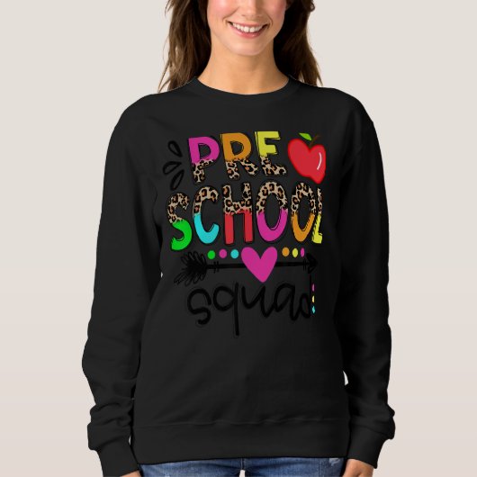 Vorschulabsolventen Lehrerteam Leopard Back Sweatshirt (Vorderseite)