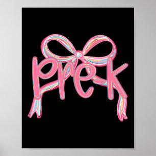 Vorschulalter Erster Schultag Mädchen Rosa Schleif Poster