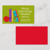 Vorschulbuchwurm im Early Learning Center Visitenkarte (Vorne/Hinten)