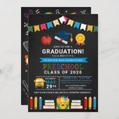 Vorschule Abschluss Chalkboard Einladung (Vorne/Hinten)