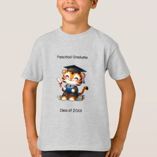 Vorschule Boy Graduate Niedlich Tiger Grad T-Shirt