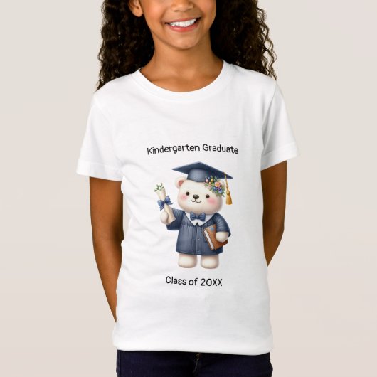 Vorschule Girl Graduate Niedlich Teddy Bar Grad T-Shirt (Vorderseite)