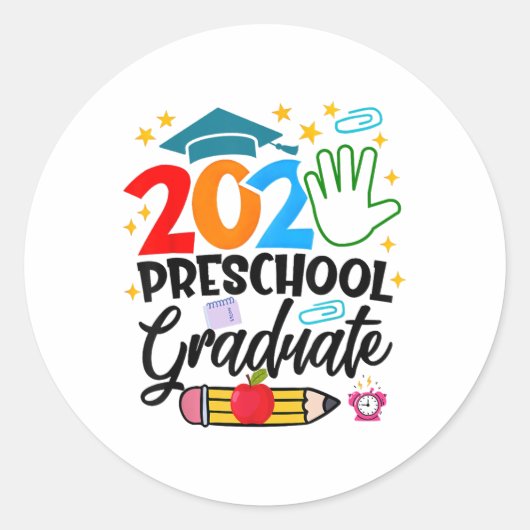 Vorschule Graduate Pre-k Grad 2025 Preschool Gradu Runder Aufkleber (Vorderseite)