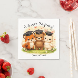 Vorschule Kindergarten Fuchs Bär Hase Party Serviette