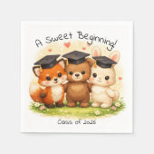 Vorschule Kindergarten Fuchs Bär Hase Party Serviette (Vorderseite)