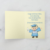 Vorschule-/Kindergarten-Jungen-Abschluss-Karte Karte (Innenseite)