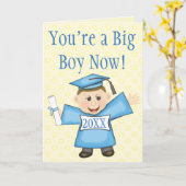 Vorschule-/Kindergarten-Jungen-Abschluss-Karte Karte (Gelbe Blume)