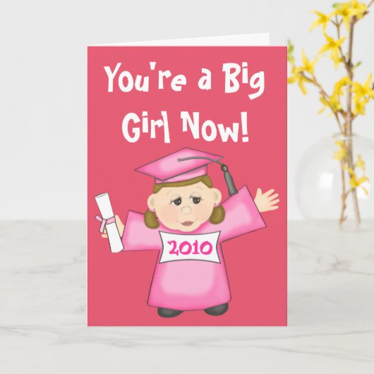 Vorschule-/Kindergarten-Mädchen-Abschluss Karte (Gelbe Blume)