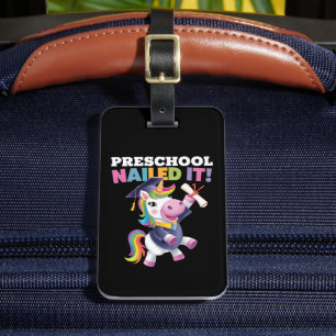 Vorschule nagelte It Unicorn Graduation Cap Gepäckanhänger