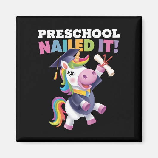Vorschule nagelte It Unicorn Graduation Cap Magnet (Vorne)