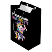 Vorschule nagelte It Unicorn Graduation Cap Mittlere Geschenktüte (Vorderseite Schrägansicht)