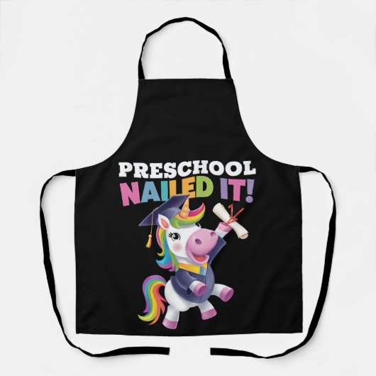 Vorschule nagelte It Unicorn Graduation Cap Schürze (Vorderseite)