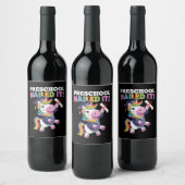 Vorschule nagelte It Unicorn Graduation Cap Weinetikett (Flaschen)