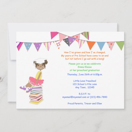 Vorschule-oder Kindergarten-Einladungen Einladung (Vorderseite)