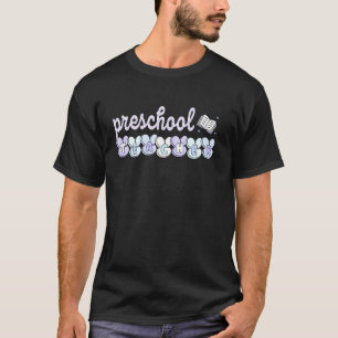 Vorschule Ostern Lehrer Retro Hase Kinderbetreuung T-Shirt