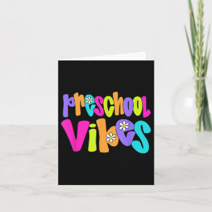 Vorschule Vibes Lehrer Student Funny Back to Scho Karte