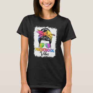 Vorschule Vibes Messy Bun Back to School Kids Girl T-Shirt