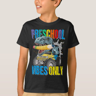 Vorschule Vibes only Monster Truck Dinosaurier Boy T-Shirt