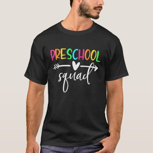 Vorschulen-Squad-Vorschullehrerteam Zurück T-Shirt (Vorderseite)