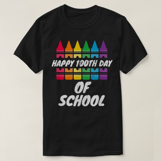 Vorschulglückstag 100. Schultag Crayon Lehrer T-Shirt (Design vorne)