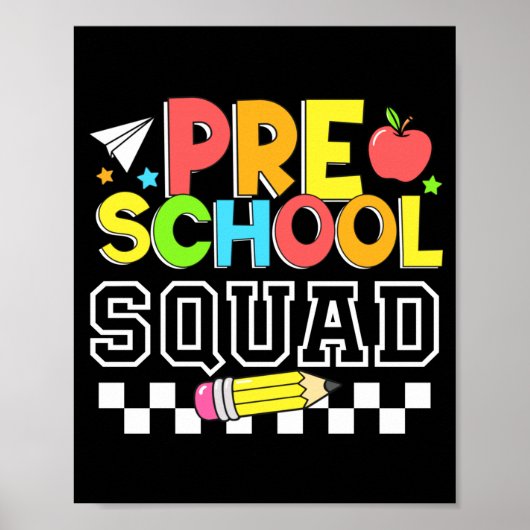 Vorschulkinder glücklich erster Schultag Kinder Poster (Vorne)