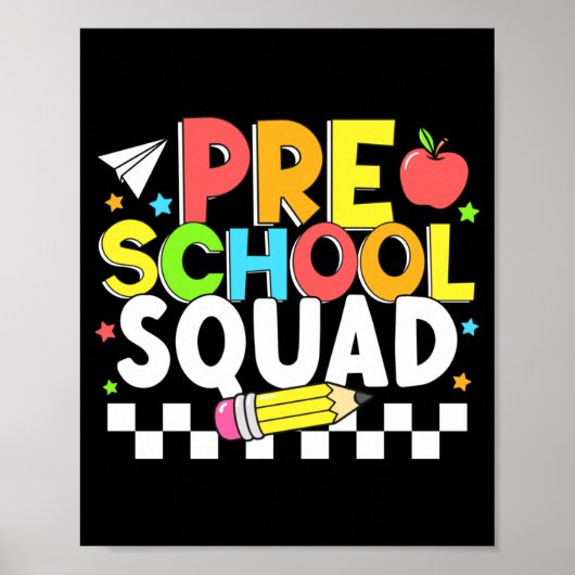 Vorschulkinder glücklich erster Schultag Kinder Poster (Vorne)