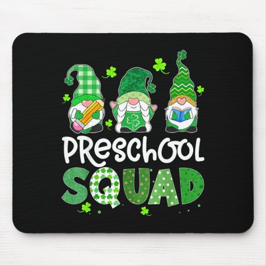 Vorschulkindergarten-Gnom-Lehrer Glücksklee st Mousepad (Vorne)