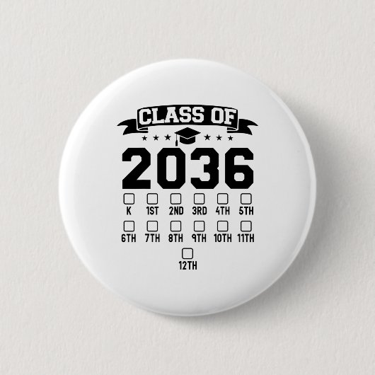 Vorschulklasse von 2036 Erster Schultag Check  Button (Vorderseite)