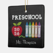 Vorschullehrer 2026 Geschenk Name Ornament (Links)