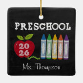 Vorschullehrer 2026 Geschenk Name Ornament (Rückseite)