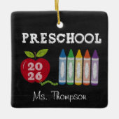 Vorschullehrer 2026 Geschenk Name Ornament (Vorderseite)
