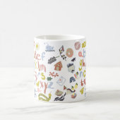 Vorschullehrer Alphabete Kritzeleien Kaffeetasse (Mittel)