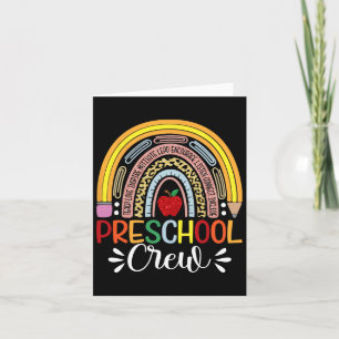 Vorschullehrer-Crew-Hemd - Niedlicher Regenbogen-R Karte